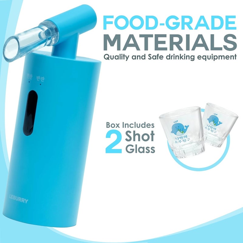 LEBURRY Soju Dispenser - Automatic Soju Shot Dispenser - Hands-Free with 2 Shot Glasses - Food Grade Korean Soju Dispenser with USB-C Chargeable for Home, Outdoor, Party, Bar, K-BBQ - Image 2